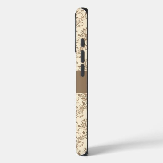 Classic Beige Damask Case-Mate iPhone Hülle (Rückseite / Links)