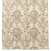 Classic Beige Damask Duschvorhang (Vorderseite)
