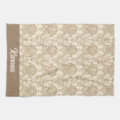 Classic Beige Damask Geschirrtuch (Horizontal)