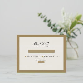 classic beige rustic Wedding RSVP card Folie Einladungspostkarte