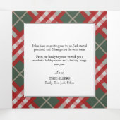 Classic Beige Tartan Karierte Weihnachten Dreifach Gefaltete Urlaubskarte (Innenseite Mitte)