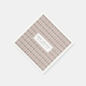 Classic Beige Tartan Karierte Weihnachten Serviette (Ecke)