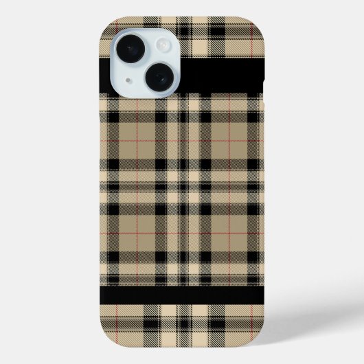Classic Beige und Black Kariert iPhone / iPad Gehä Case-Mate iPhone Hülle (Rückseite)