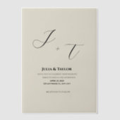 Classic Beige vellum Elegant Invitation Pergament Einladungen (Vorderseite)
