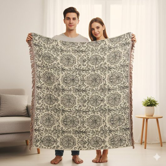 classic beige vintage nautical compass ornamental  decke