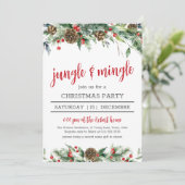 Classic Berries Greenery Corporate Weihnachten Par Einladung (Stehend Vorderseite)