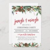 Classic Berries Greenery Corporate Weihnachten Par Einladung (Vorne/Hinten)