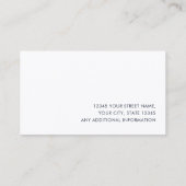 Classic Beruflich Luxury Blue-Schwarz-weiß Visitenkarte (Rückseite)