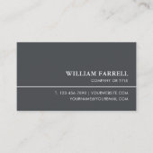 Classic Beruflich Luxury Dark Gray White Visitenkarte (Vorderseite)