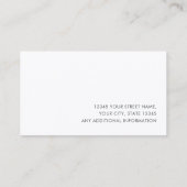 Classic Beruflich Luxury Dark Gray White Visitenkarte (Rückseite)