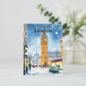 Classic Big Ben London Weihnachten Vintag Postkarte (Stehend Vorderseite)