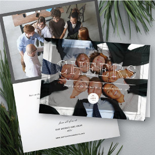 Classic Big Cheers Corporate Modernes Foto Busines Feiertagskarte