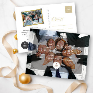 Classic Big Cheers Corporate Modernes Foto Busines Feiertagspostkarte