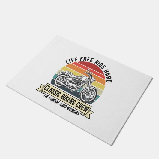 Classic Bikers Crew Motorrad.jpg Fußmatte (Schrägansicht)