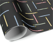 Classic Birthday Candles - Black Wrapping Paper Geschenkpapier (Rolleneckpunkt)
