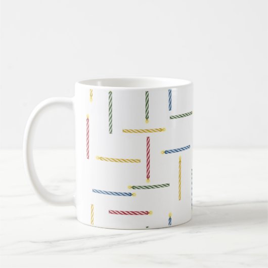 Classic Birthday Candles - White Coffee Tasse (Links)