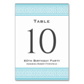 Classic Birthday Party Formal Blue Custom Tischnummer (Vorderseite)