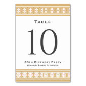 Classic Birthday Party Formal Gold Custom Tischnummer (Vorderseite)