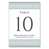 Classic Birthday Party Formal Gray Custom Tischnummer (Vorderseite)