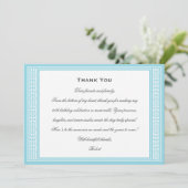 Classic Birthday Party Foto Blue Flat Dankeskarte (Stehend Vorderseite)