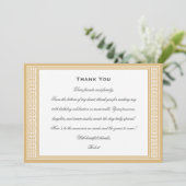 Classic Birthday Party Foto Gold Flat Dankeskarte (Stehend Vorderseite)