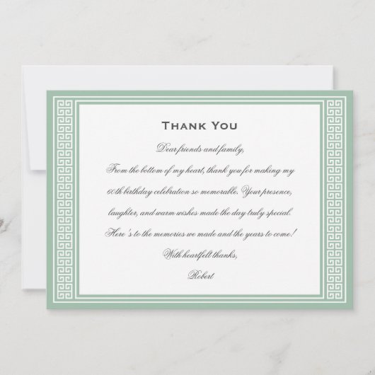 Classic Birthday Party Foto Green Flat Dankeskarte (Vorderseite)