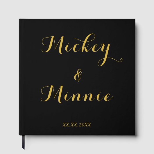 Classic Black 12"x12" Gästebuch mit benutzerdefini (Vorderseite)