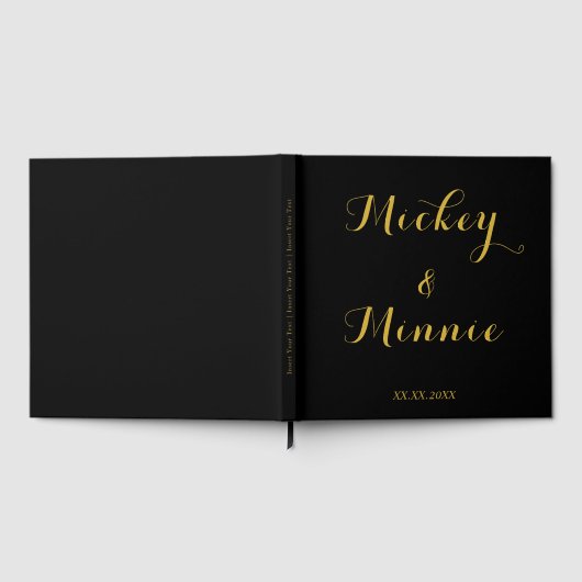 Classic Black 12"x12" Gästebuch mit benutzerdefini (Voll)