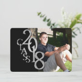 Classic Black 2018 Foto Abschluss Einladung (Stehend Vorderseite)