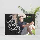 Classic Black 2023 Foto Abschluss Einladung (Stehend Vorderseite)