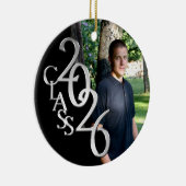 Classic Black 2026 Graduate Photo Keramik Ornament (Rechts)