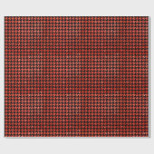 Classic Black and Glitter Red Houndstooth Pattern Geschenkpapier (Flach)