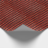 Classic Black and Glitter Red Houndstooth Pattern Geschenkpapier (Ecke)