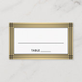 Classic Black and Gold Border Elegant Escort / Platzkarte (Vorderseite)