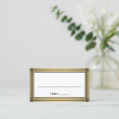 Classic Black and Gold Border Elegant Escort / Platzkarte (Stehend Vorderseite)