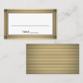 Classic Black and Gold Border Elegant Escort / Platzkarte (Vorne/Hinten)