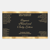 Classic Black and Gold Foil Cosmetics Bottle Label Rechteckiger Aufkleber (Vorderseite)