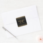 Classic Black and Gold Hebrew A Freilichen Purim Quadratischer Aufkleber (Umschlag)