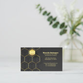 Classic Black and Gold Honeycomb Visitenkarte (Stehend Vorderseite)