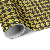 Classic Black and Gold Houndstooth Pattern  Geschenkpapier (Rolleneckpunkt)