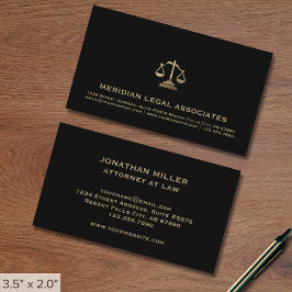 Classic Black and Gold Legal Business Card Visitenkarte