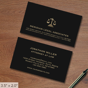 Classic Black and Gold Legal Business Card Visitenkarte