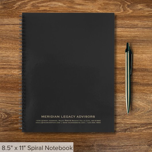 Classic Black and Gold Spiral Notebook Notizblock