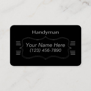 Classic Black and Gray Handyman Business Card Visitenkarte