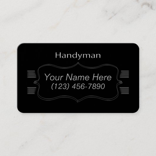 Classic Black and Gray Handyman Business Card Visitenkarte (Vorderseite)