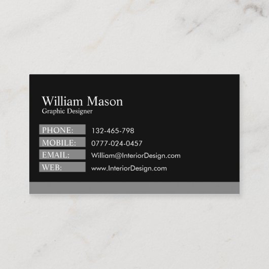Classic Black and Gray Legal Business Card Visitenkarte (Rückseite)