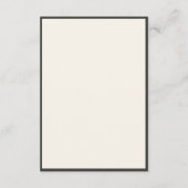 Classic Black and Ivory Wedding Details Begleitkarte (Rückseite)