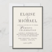 Classic Black and Ivory Wedding  Einladung (Vorderseite)