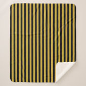 Classic Black and Metallic Gold Striped Sherpadecke (Vorderseite)