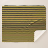 Classic Black and Metallic Gold Striped Sherpadecke (Vorderseite (Horizontal))